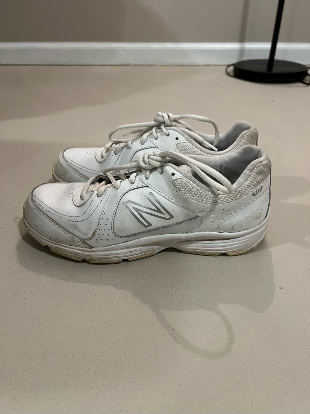 New Balance White Low-Top Leather Sneakers